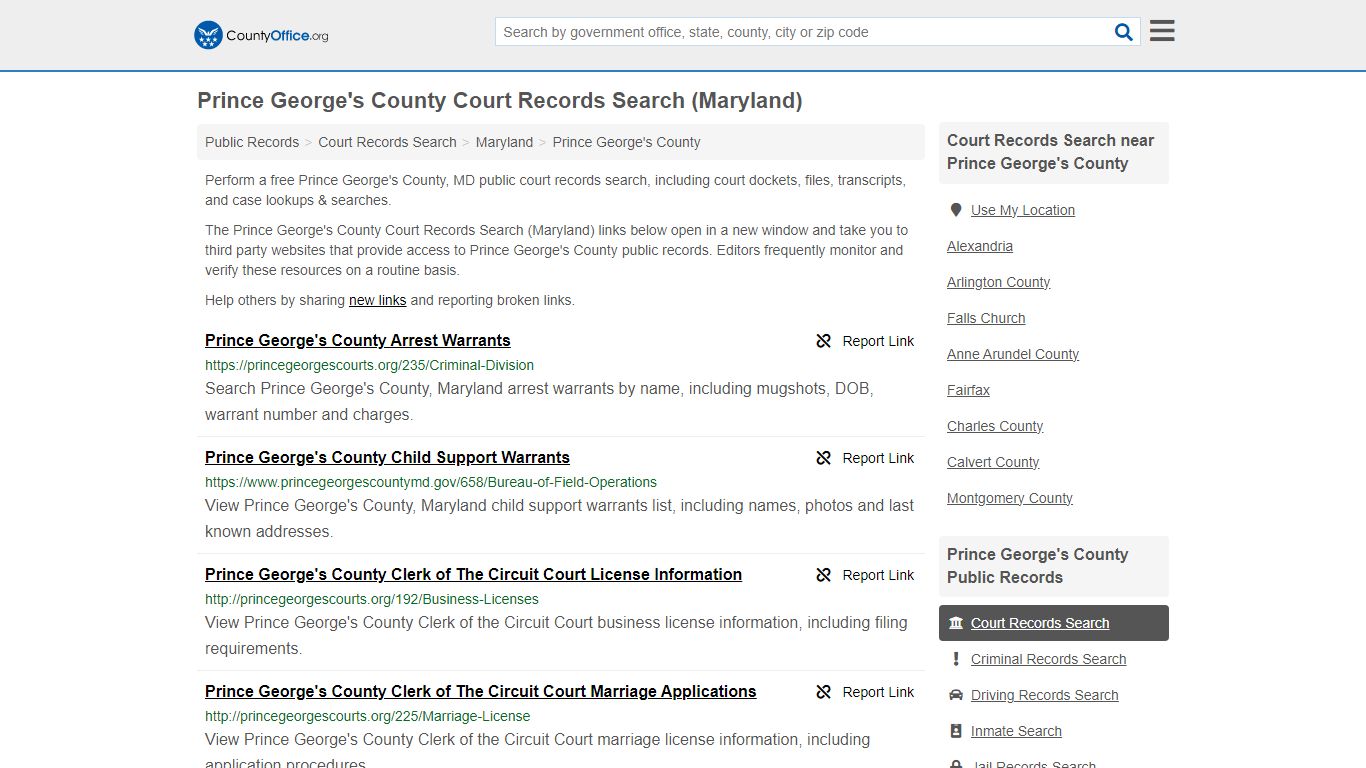 Prince George's County Court Records Search (Maryland)
